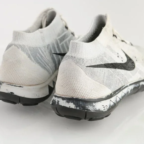 Nike Free Women's 3.0 Flyknit Running Shoe  Size 8.5 Mid Gray White Black - Picture 6 of 13